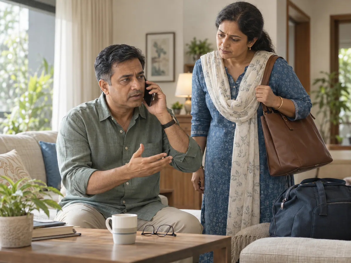 Illustration of a patient calling for advice about an urgent eye concern